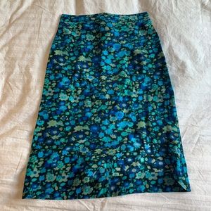 GANNI FLORAL PRINT MIDI SKIRT